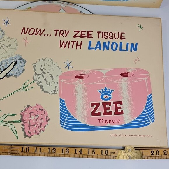 Vintage Advertising Signs 1950s - Zee Tissue Crown Zellerbach Canada Limited - Picture 4 of 13